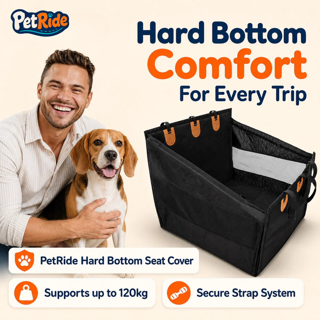 PetRide Hard Bottom Single Seat Cover