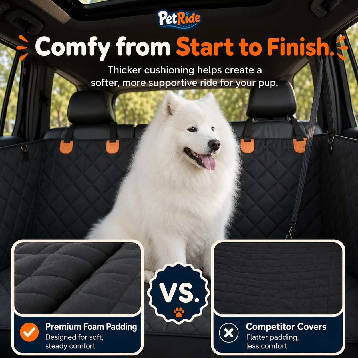 PetRide Hard Bottom Car Seat Cover