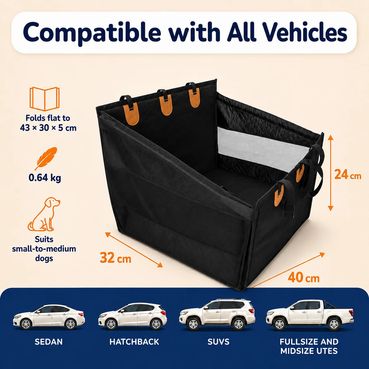 PetRide Hard Bottom Single Seat Cover