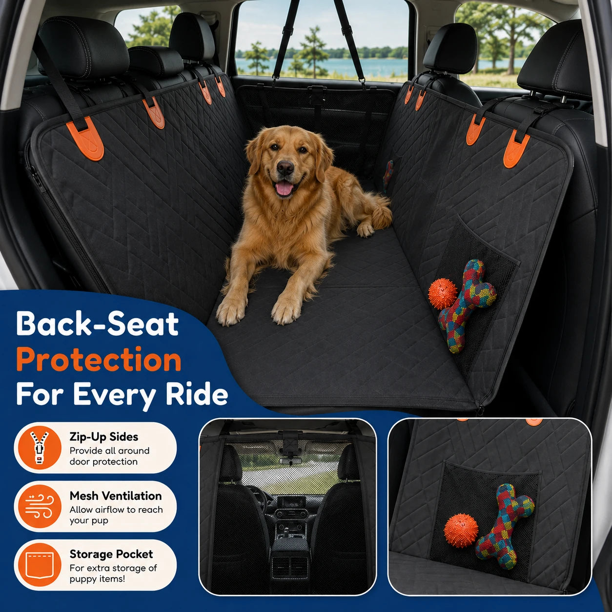 PetRide Hard Bottom Car Seat Cover