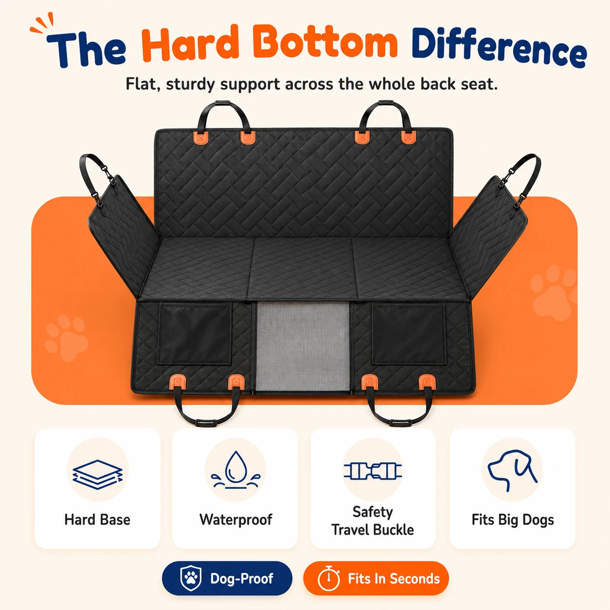 PetRide Hard Bottom Car Seat Cover